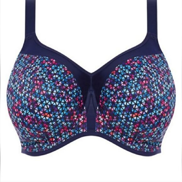 ELOMI plus size sports bra underwire bra navy blue size 36J - Picture 1 of 5